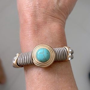 Leather and Turquoise Bracelet